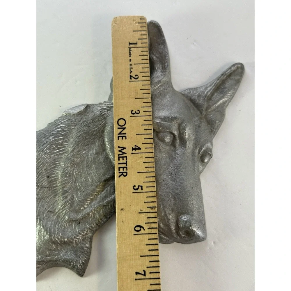 Vintage Heavy Cast Aluminum Pharaoh Hound Dog Head Wall Plaque Maltese Greyhound
